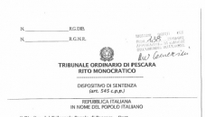 Sentenza penale del Tribunale di Pescara